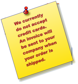 We currently do not accept credit cards.  An invoice will be sent to your company when your order is shipped.